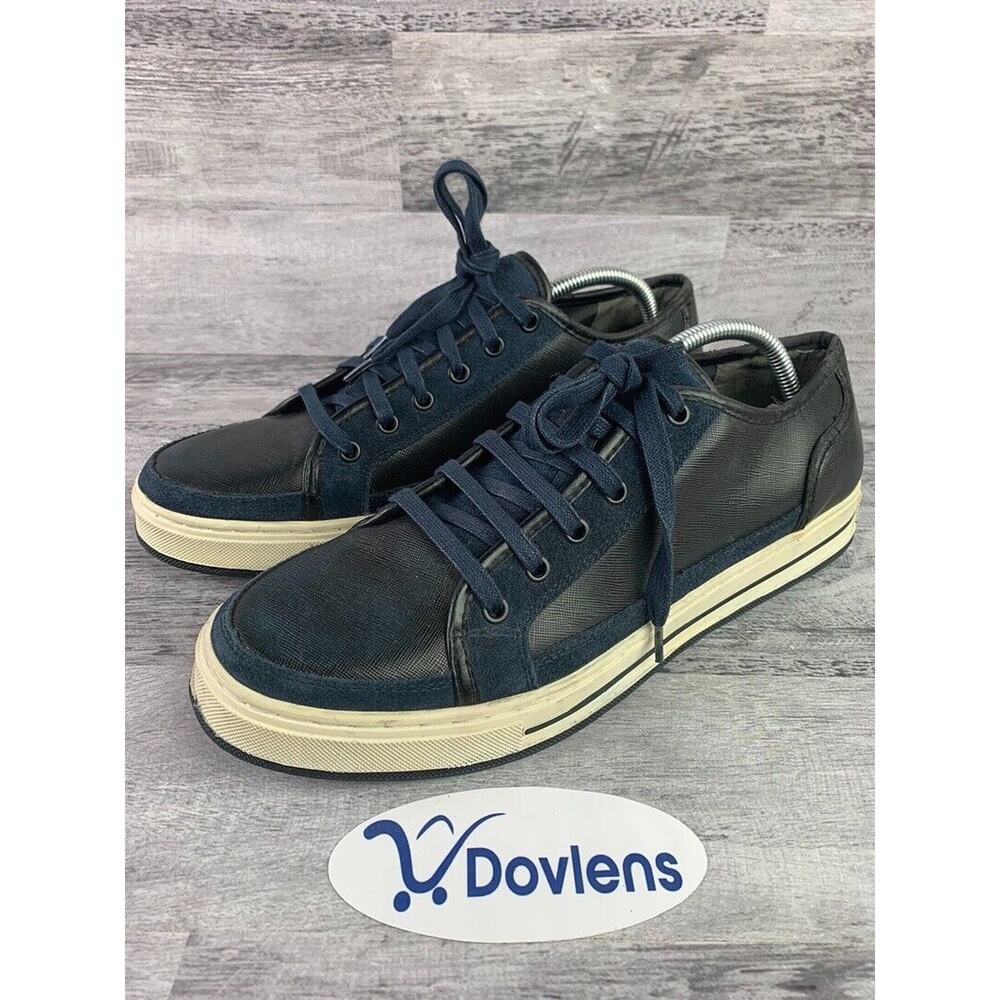 Kenneth Cole New York Mens Sneakers Size 11M Navy & Black Canvas Casual Shoes